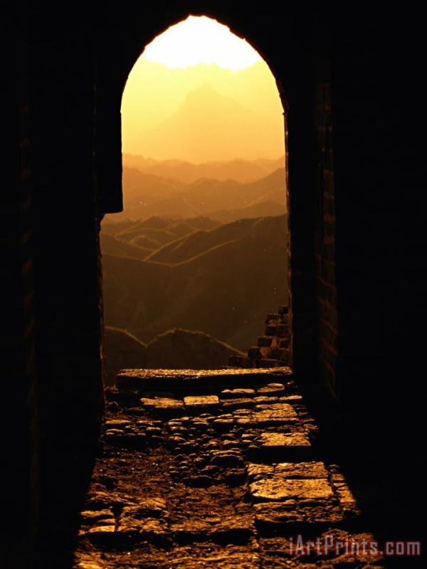 Raymond Gehman Sunlight Streams Through a Doorway in The Great Wall Art Print