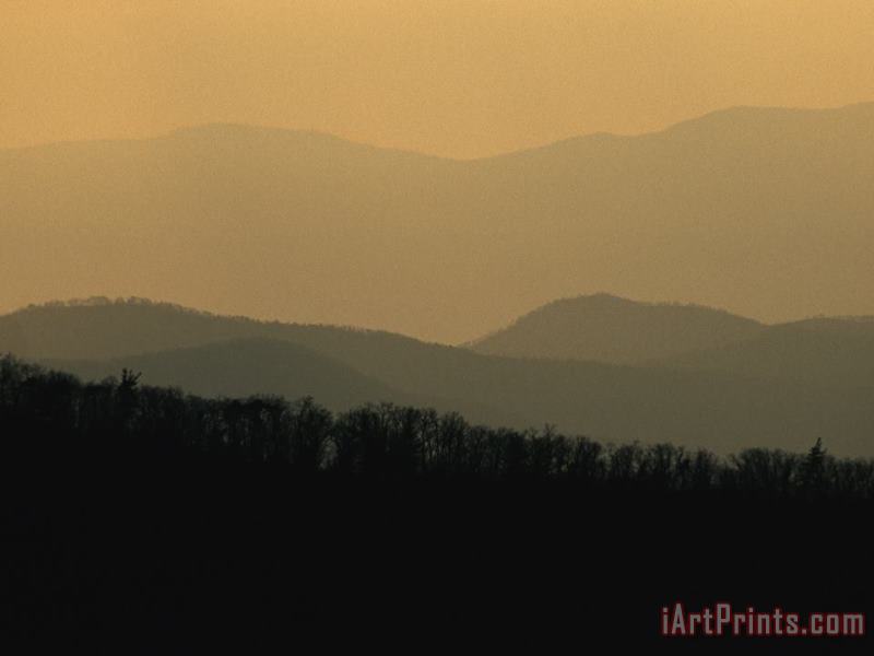 Raymond Gehman Sunset Over The Blue Ridge Mountains As Seen From Crescent Rock Art Print
