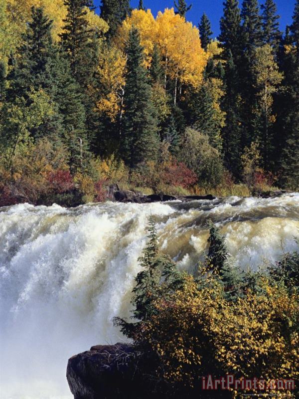 Raymond Gehman The Grass River Thunders Over Pisew Falls in Manitoba Art Print