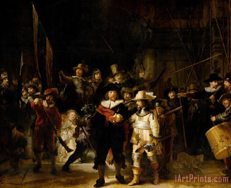 The Night Watch painting - Rembrandt The Night Watch Art Print