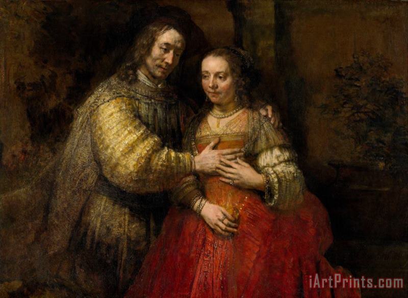 Portrait of a Couple As Isaac And Rebecca, Known As 'the Jewish Bride' painting - Rembrandt Harmensz van Rijn Portrait of a Couple As Isaac And Rebecca, Known As 'the Jewish Bride' Art Print