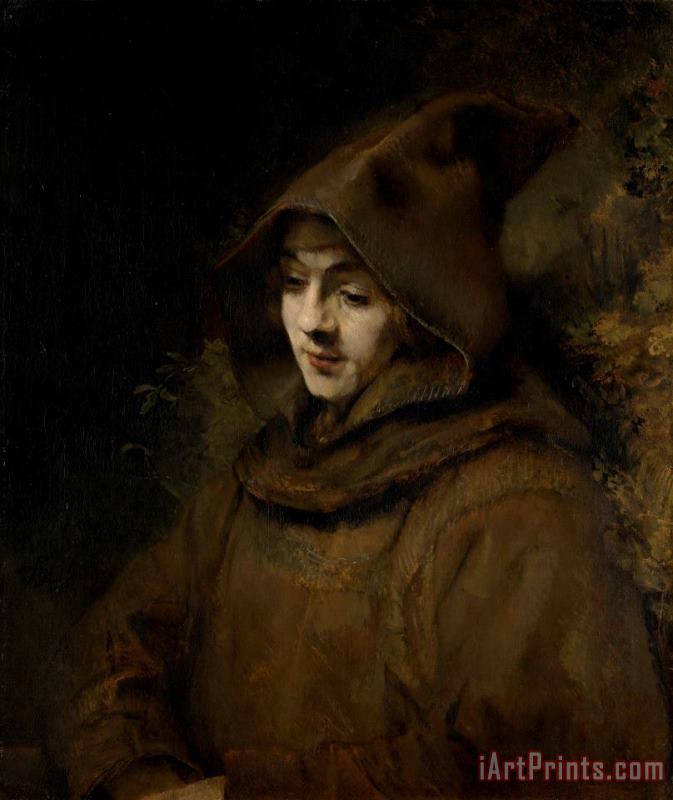 Rembrandt Harmensz van Rijn Rembrandt's Son Titus in a Monk's Habit Art Painting