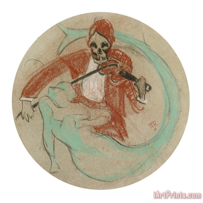 La Mort Et La Sirene (dessin Pour Une Affiche) painting - rene magritte La Mort Et La Sirene (dessin Pour Une Affiche) Art Print