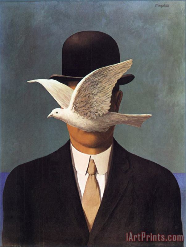 rene magritte Man in a Bowler Hat 1964 Art Painting