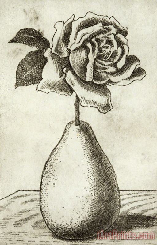 rene magritte Poire Et Rose Art Print