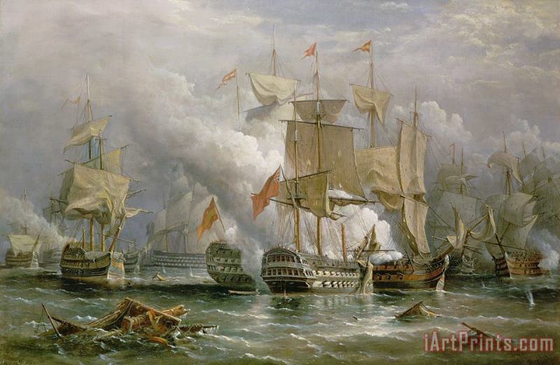 The Battle of Cape St Vincent painting - Richard Bridges Beechey The Battle of Cape St Vincent Art Print