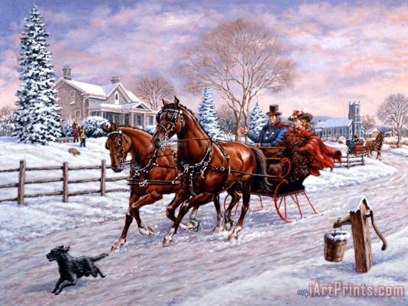 Richard De Wolfe Sleigh Ride Art Painting