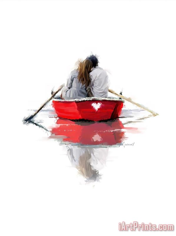 Couple in a Boat painting - Richard Macneil Couple in a Boat Art Print