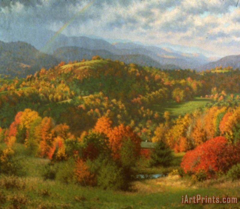 Autumn Storm painting - Richard Wheeler Whitney Autumn Storm Art Print