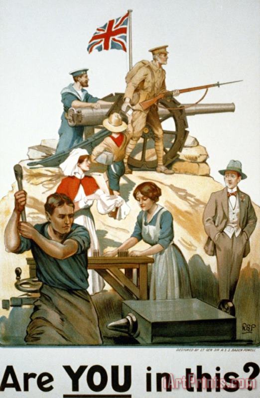 Robert Baden Powell British World War I Poster 1917 Art Print