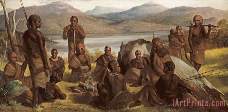 Robert Dowling Group of Natives of Tasmania Art Print