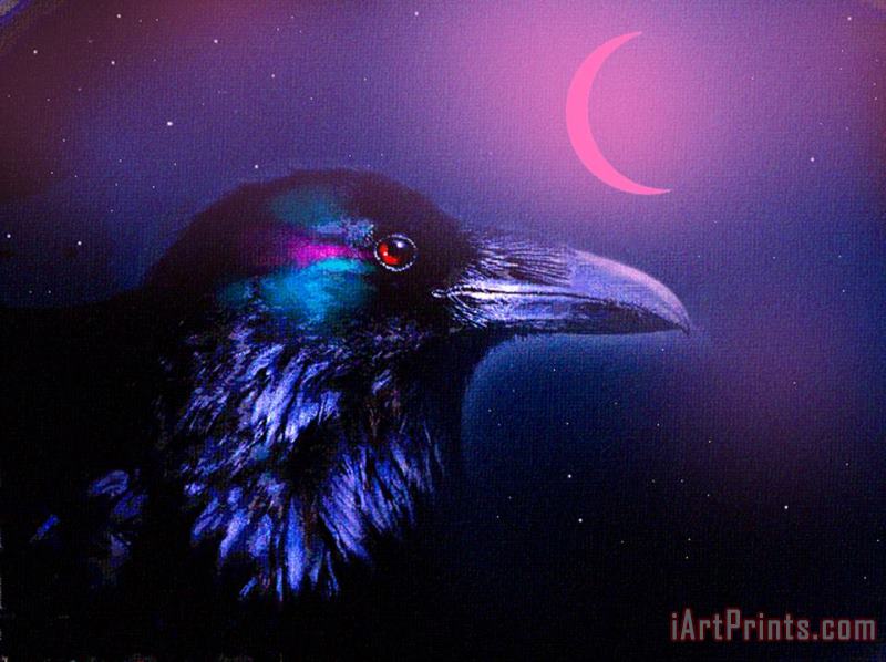 Robert Foster Red Moon Raven Art Painting