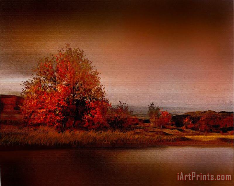 Red Tree River painting - Robert Foster Red Tree River Art Print
