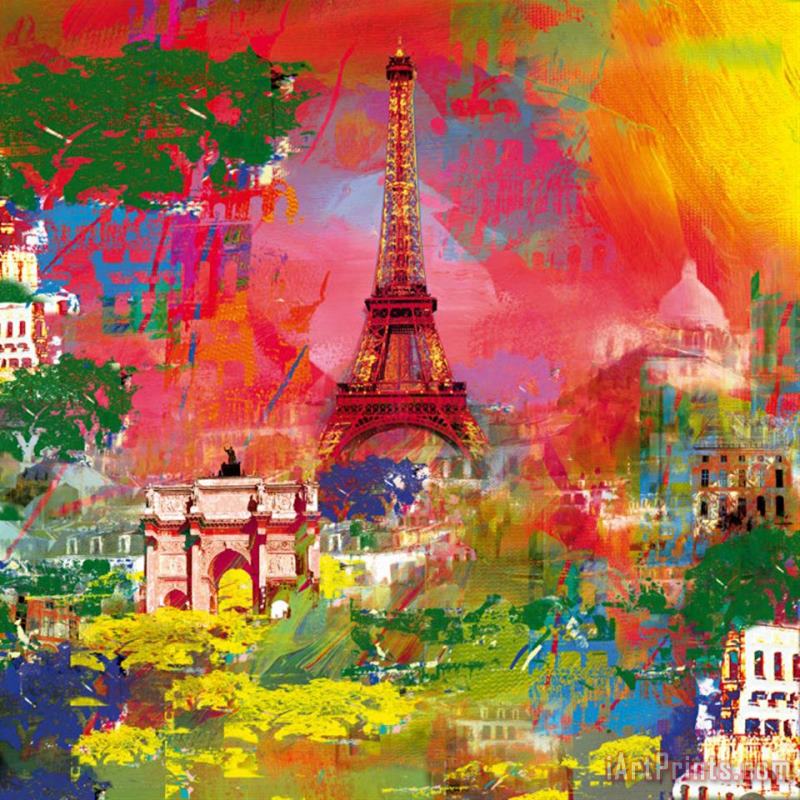 Robert Holzach Paris La Tour Eiffel Art Painting