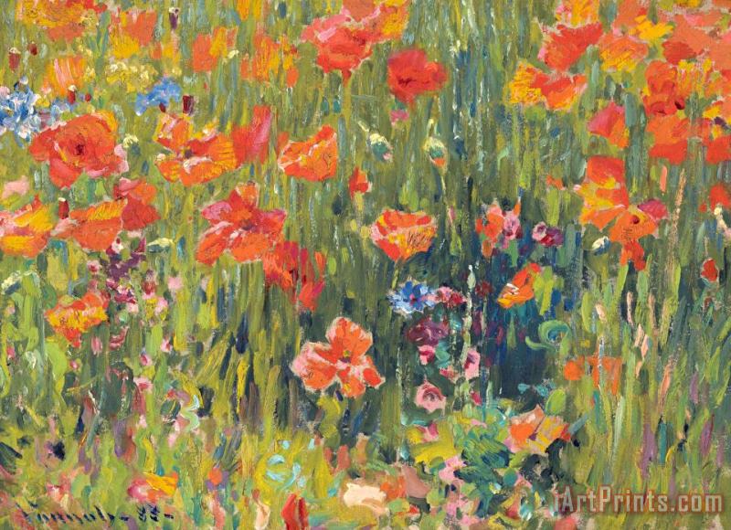 Poppies painting - Robert William Vonnoh Poppies Art Print