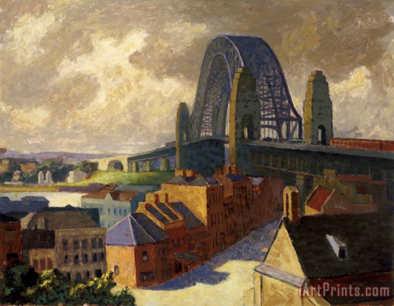 The Bridge painting - Roland Wakelin The Bridge Art Print