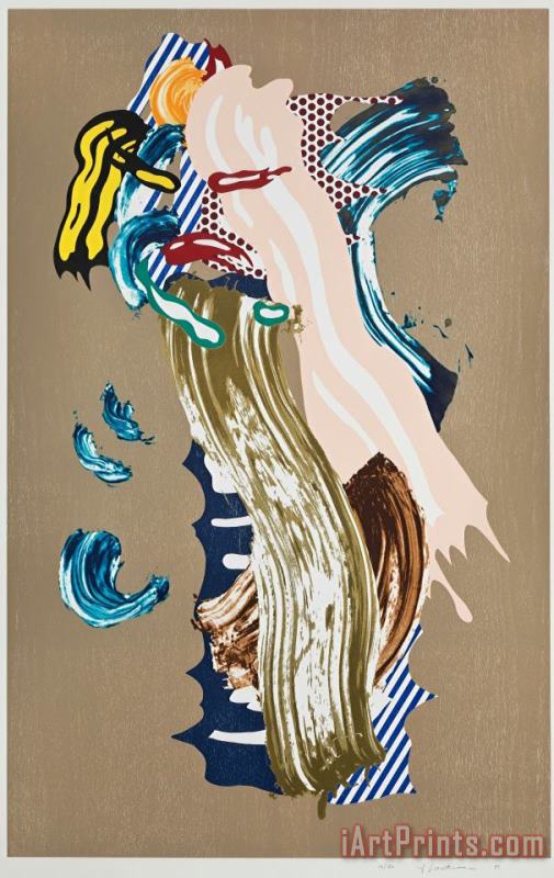 Blonde, From Brushstroke Figures Series, 1989 painting - Roy Lichtenstein Blonde, From Brushstroke Figures Series, 1989 Art Print