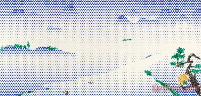 Roy Lichtenstein Landscape with Boats, 1996 Art Print