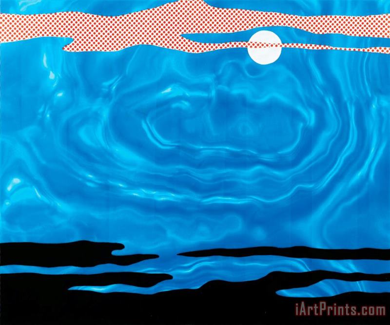 Moonscape painting - Roy Lichtenstein Moonscape Art Print