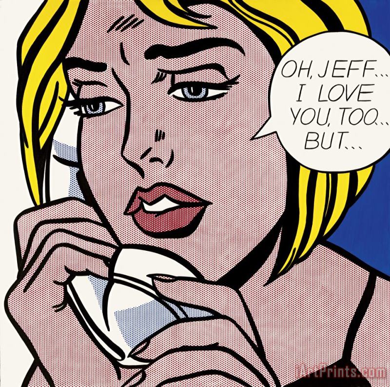Roy Lichtenstein Oh Jeff I Love You Too But 1964 Art Painting