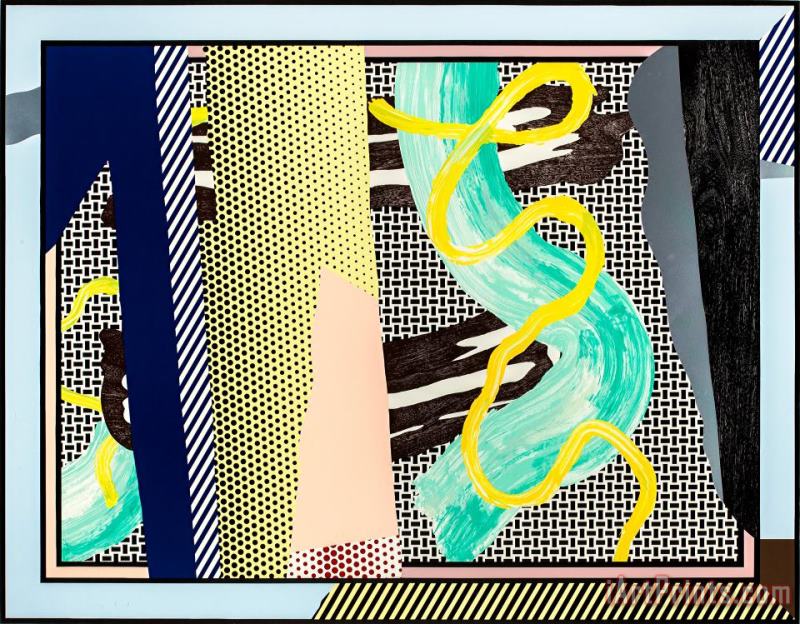 Reflections on Brushstrokes (from The Reflections Series), 1990 painting - Roy Lichtenstein Reflections on Brushstrokes (from The Reflections Series), 1990 Art Print