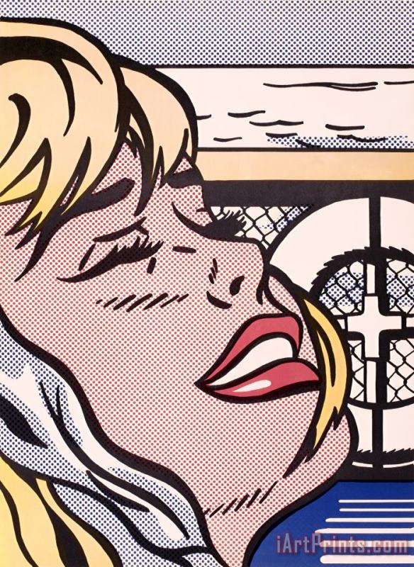 Shipboard Girl, 1965 painting - Roy Lichtenstein Shipboard Girl, 1965 Art Print