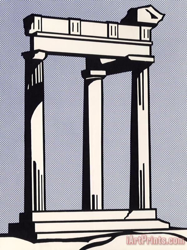 Temple, Castelli Mailer, 1964 painting - Roy Lichtenstein Temple, Castelli Mailer, 1964 Art Print