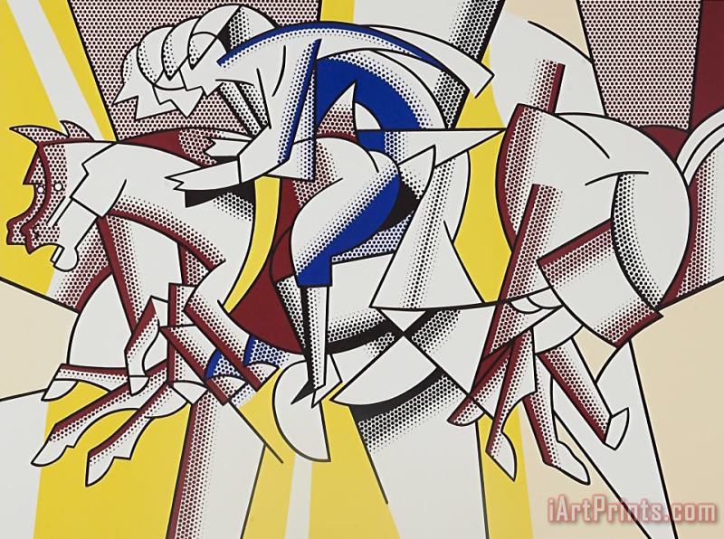 Roy Lichtenstein The Red Horsemen, (aka The Equestrians) for Los Angeles 1984 Olympic Games, 1982 Art Print
