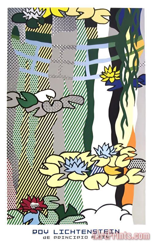 Roy Lichtenstein Water Lilies with Japanese Bridge Art Print