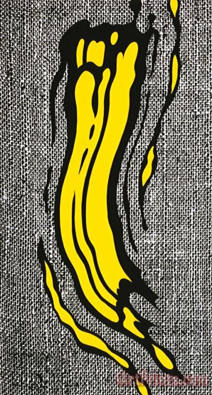 Yellow Brushstroke, 1985 painting - Roy Lichtenstein Yellow Brushstroke, 1985 Art Print