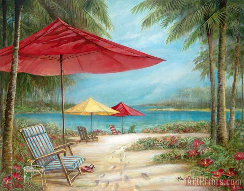 Relaxing Paradise I painting - Ruane Manning Relaxing Paradise I Art Print
