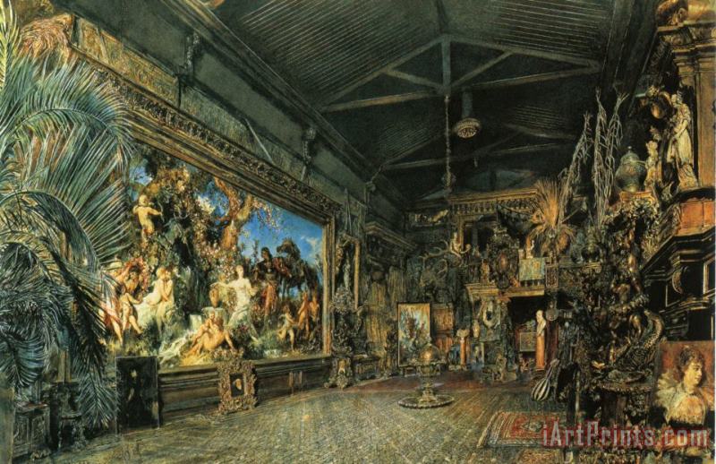 Hans Makart's Studio Before The Auction painting - Rudolf Ritter Von Alt Hans Makart's Studio Before The Auction Art Print