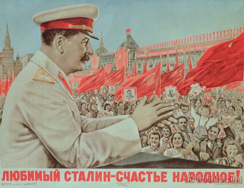Russian School To Our Dear Stalin Art Print
