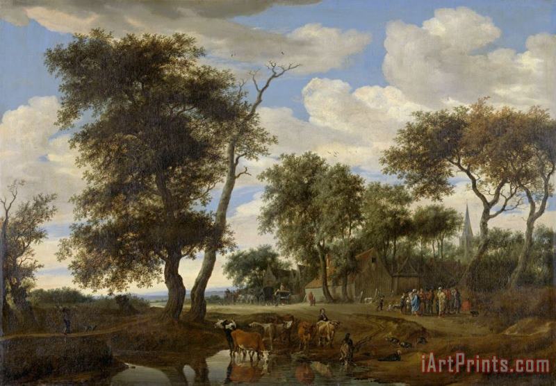 Salomon van Ruysdael View of a Village Art Painting