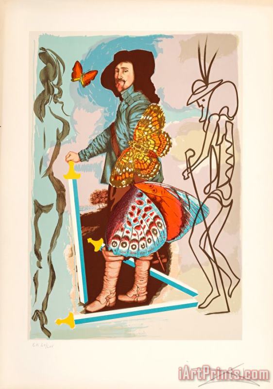 Salvador Dali Courtier, From Papillions Anciennes, 1977 Art Print
