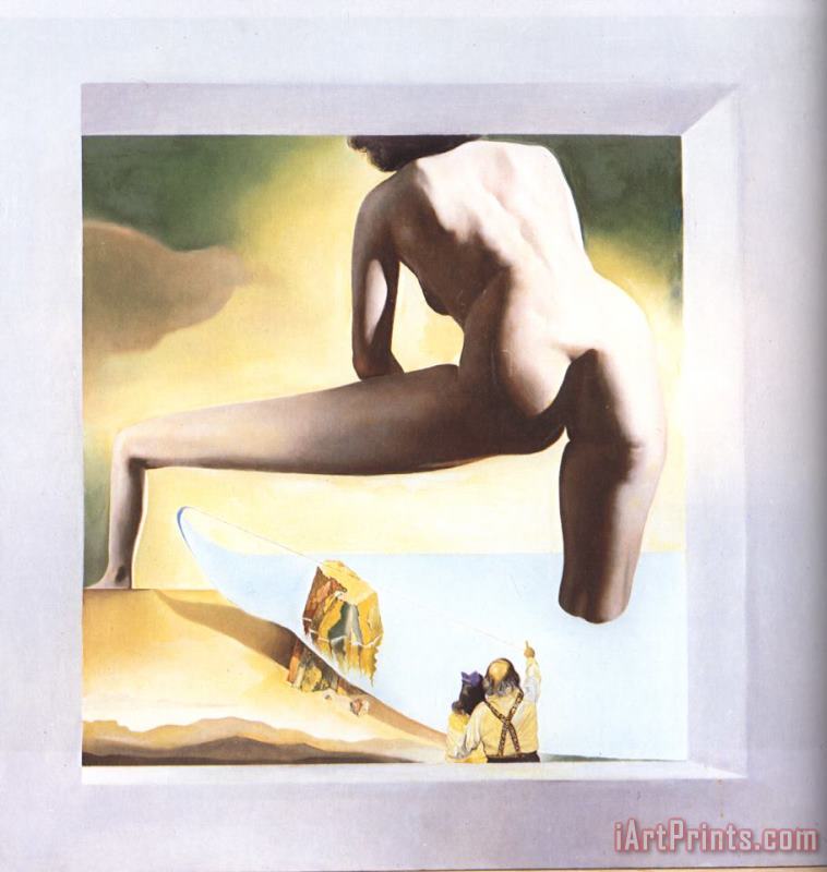 Dali Lifting The Skin of The Mediterranean Sea to Show Gala The Birth of Venus painting - Salvador Dali Dali Lifting The Skin of The Mediterranean Sea to Show Gala The Birth of Venus Art Print