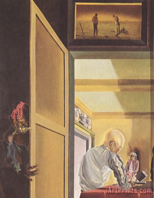 Salvador Dali Gala And The Angelus of Millet Before The Imminent Arrival of The Conical Anamorphoses Art Print