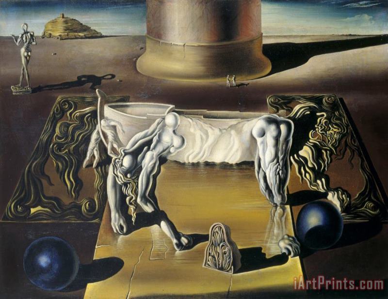 Salvador Dali Invisible Lion, Horse, Sleeping Woman., 1930 Art Painting