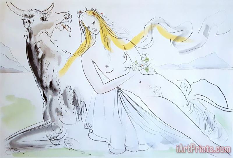Salvador Dali Le Viol D'europe (the Rape of Europa), 1971 Art Painting