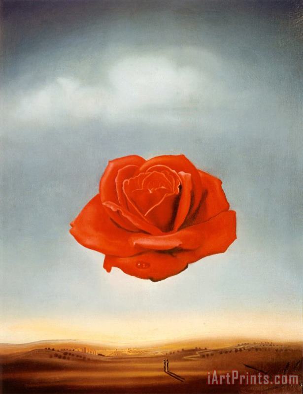 Salvador Dali Meditative Rose Art Painting