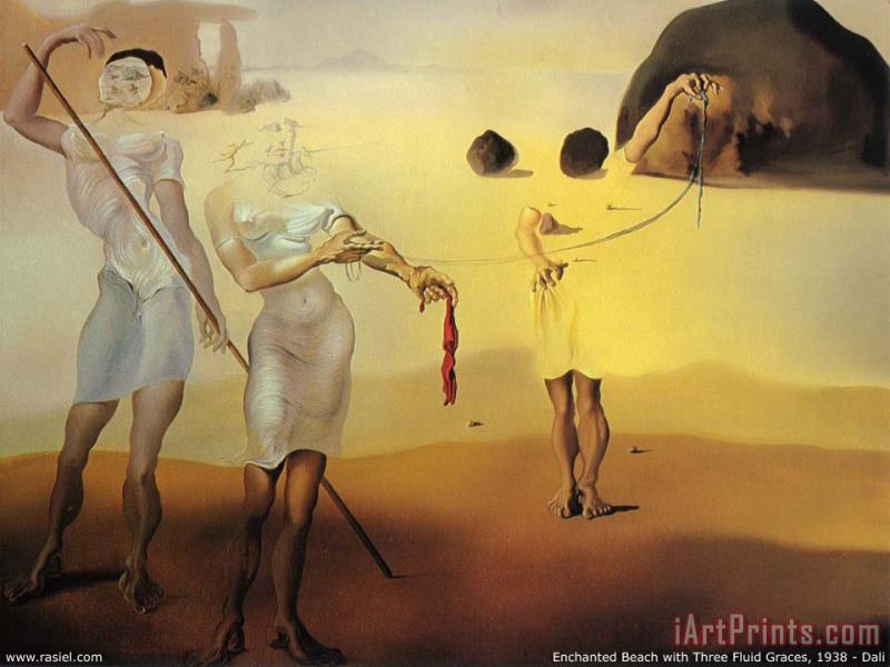 The Enchanted Beach painting - Salvador Dali The Enchanted Beach Art Print