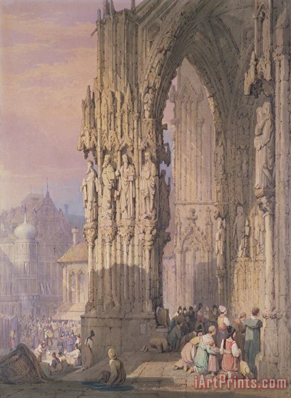 Porch of Regensburg Cathedral painting - Samuel Prout Porch of Regensburg Cathedral Art Print