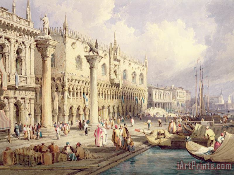 Samuel Prout The Palaces of Venice Art Print