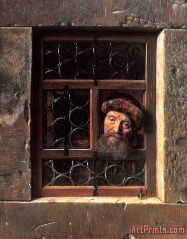 Man at a Window painting - Samuel van Hoogstraten Man at a Window Art Print