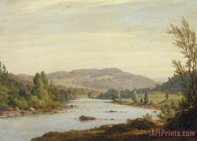 Sanford Robinson Gifford Landscape with River Art Painting