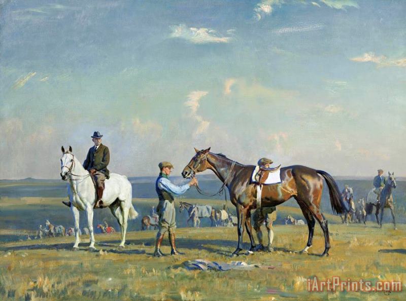 Early Morning on Manton Downs, 1926 painting - Sir Alfred James Munnings Early Morning on Manton Downs, 1926 Art Print