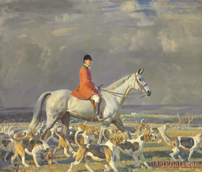 Sir Alfred James Munnings F.h. Prince And The Pau Foxhounds Art Painting