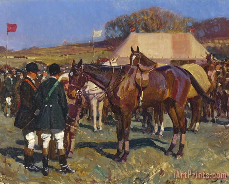 Sir Alfred James Munnings Point to Point, 1906 Art Painting