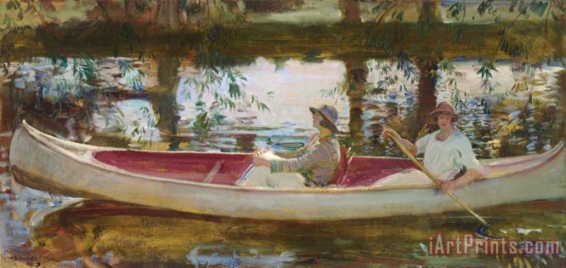 Sir Alfred James Munnings The White Canoe Art Print