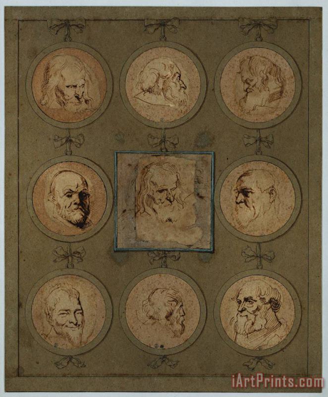 Sir Antony Van Dyck Sheet of Studies Art Painting